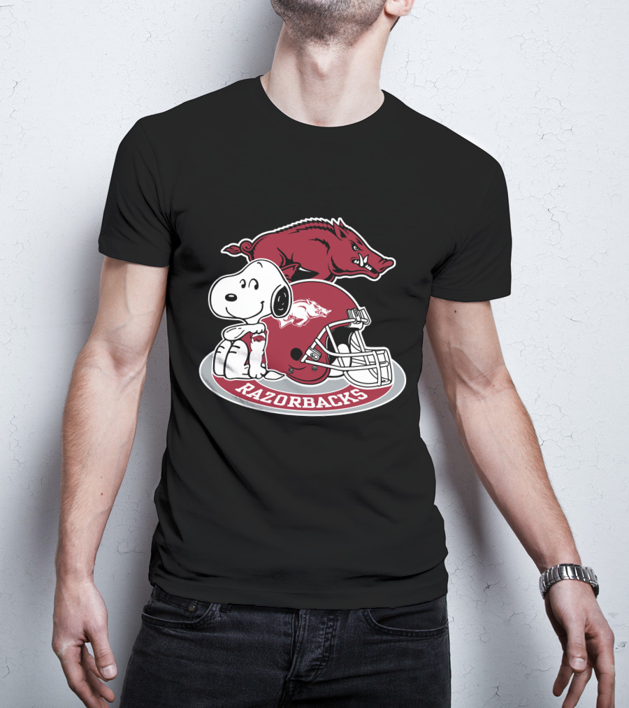 Arkansas Razorbacks Snoopy Football Helmet Razorbacks T-Shirt