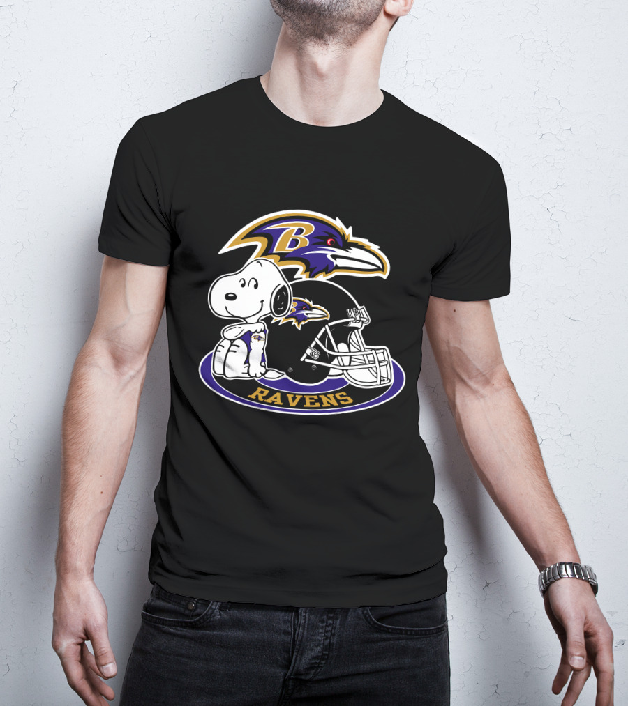 Baltimore Ravens Snoopy Helmet Logo Ravens T-Shirt