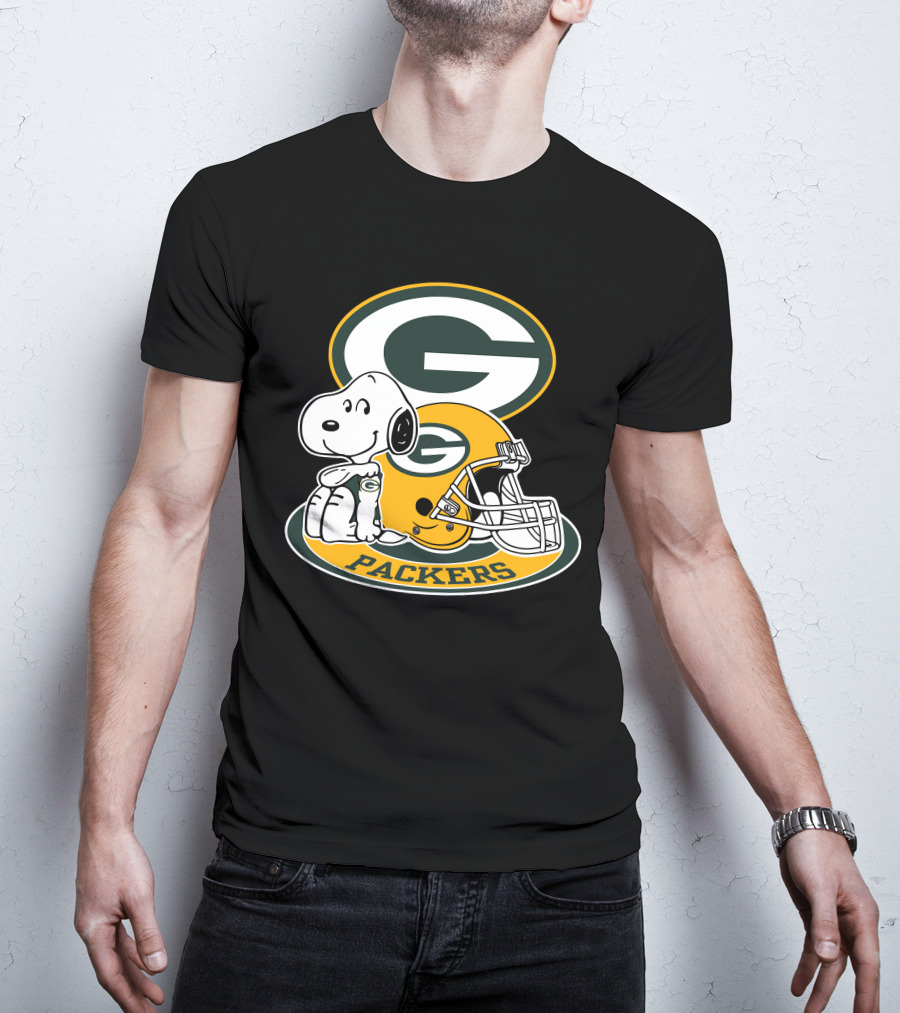Green Bay Packers Snoopy Helmet T-Shirt