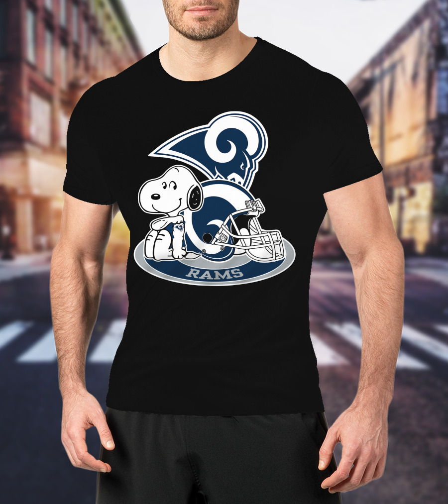 Los Angeles Rams Snoopy Football Helmet T-Shirt