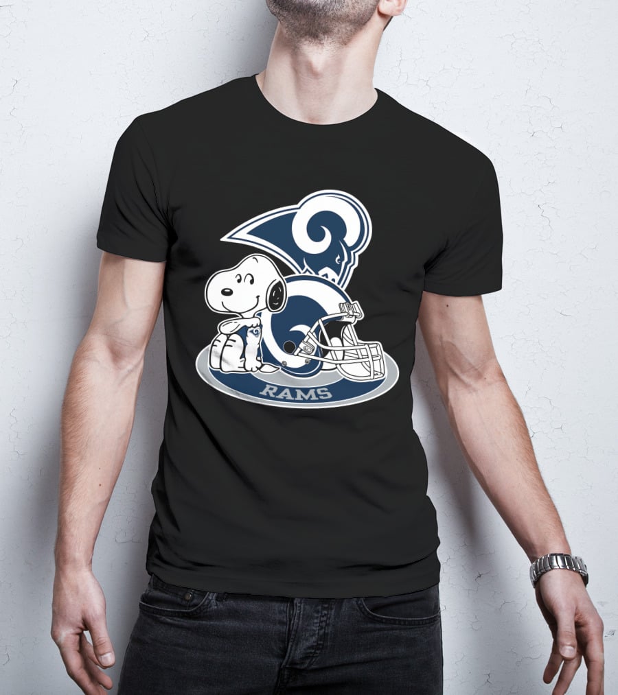 Los Angeles Rams Snoopy Football Helmet T-Shirt