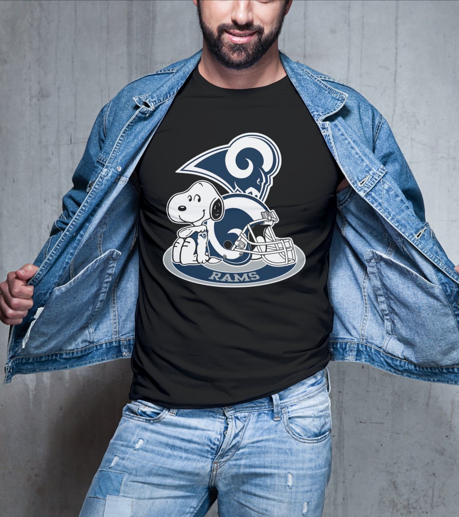 Los Angeles Rams Snoopy Football Helmet T-Shirt