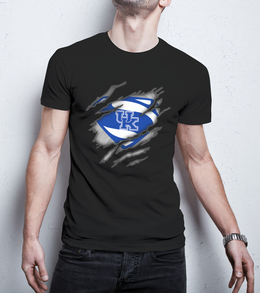 Kentucky Wildcats Uk Logo Superman T-Shirt