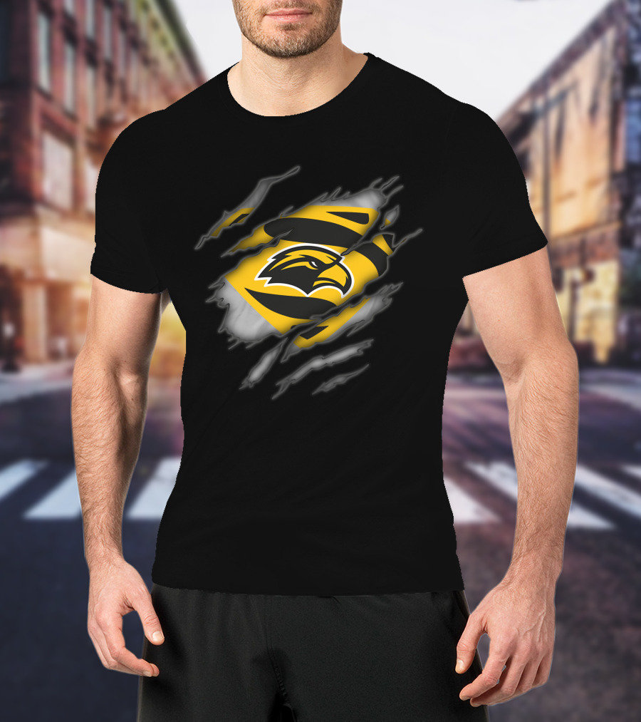 Southern Mississippi Golden Eagles Superman Style Emblem With Eagle T-Shirt