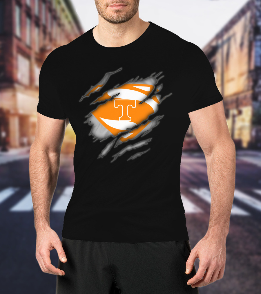 Tennessee Volunteers Iconic T Logo Superhero Rip T-Shirt