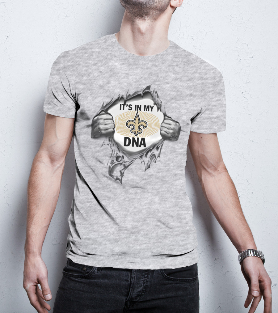 New Orleans Saints It's In My Dna Fleur-De-Lis Fingerprint T-Shirt
