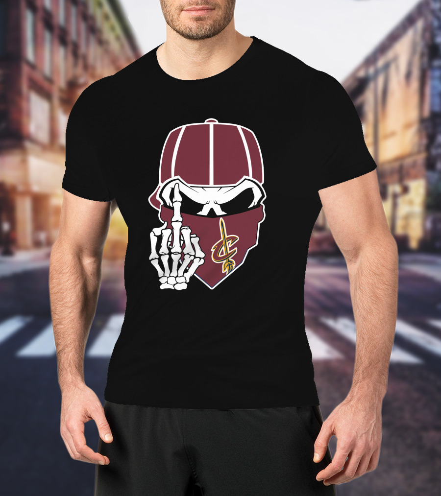 Cleveland Cavaliers Skull Cap Hand Gesture T-Shirt