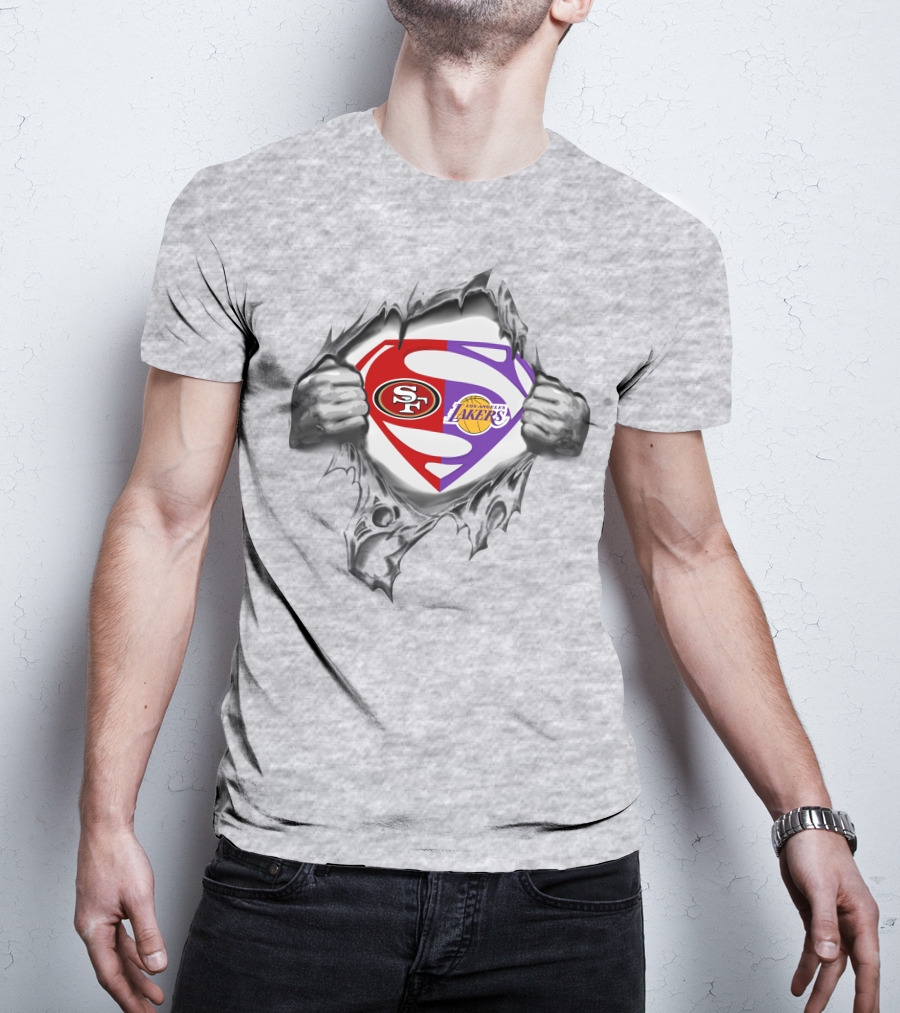 49ers Los Angeles Lakers Superman Logo T-Shirt