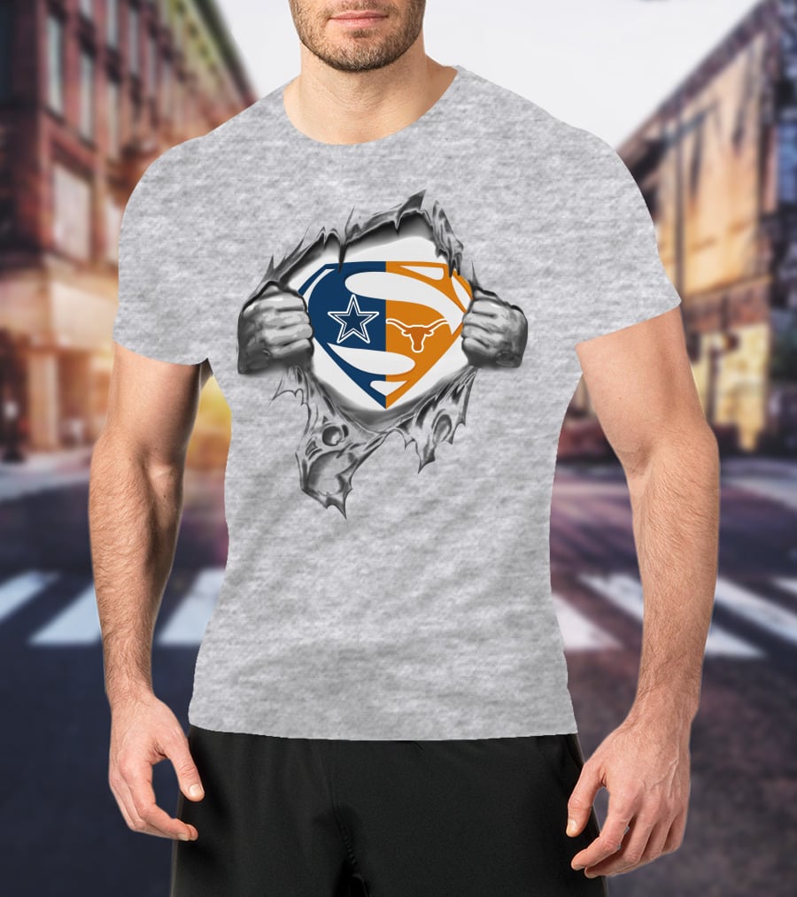Cowboys Texas Longhorns Superman Fusion T-Shirt