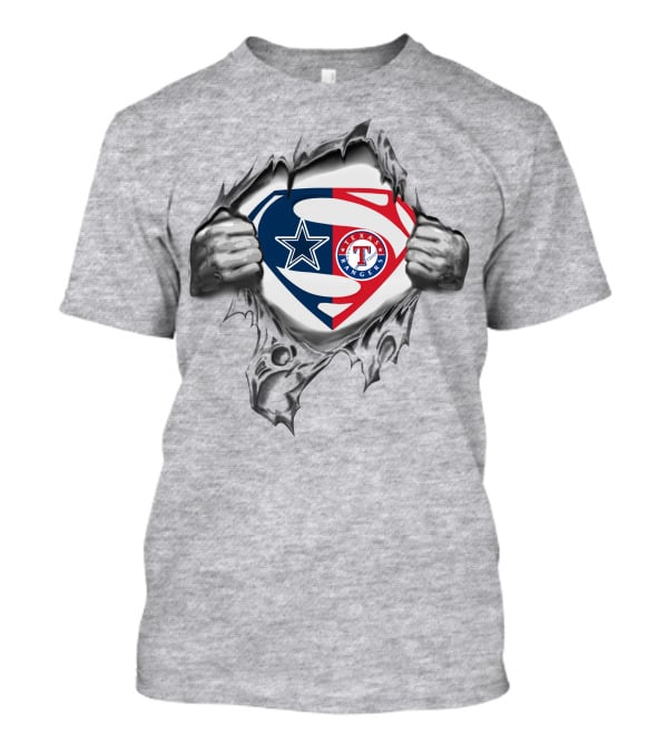 Cowboys Texas Rangers Superman Logo Fusion T-Shirt