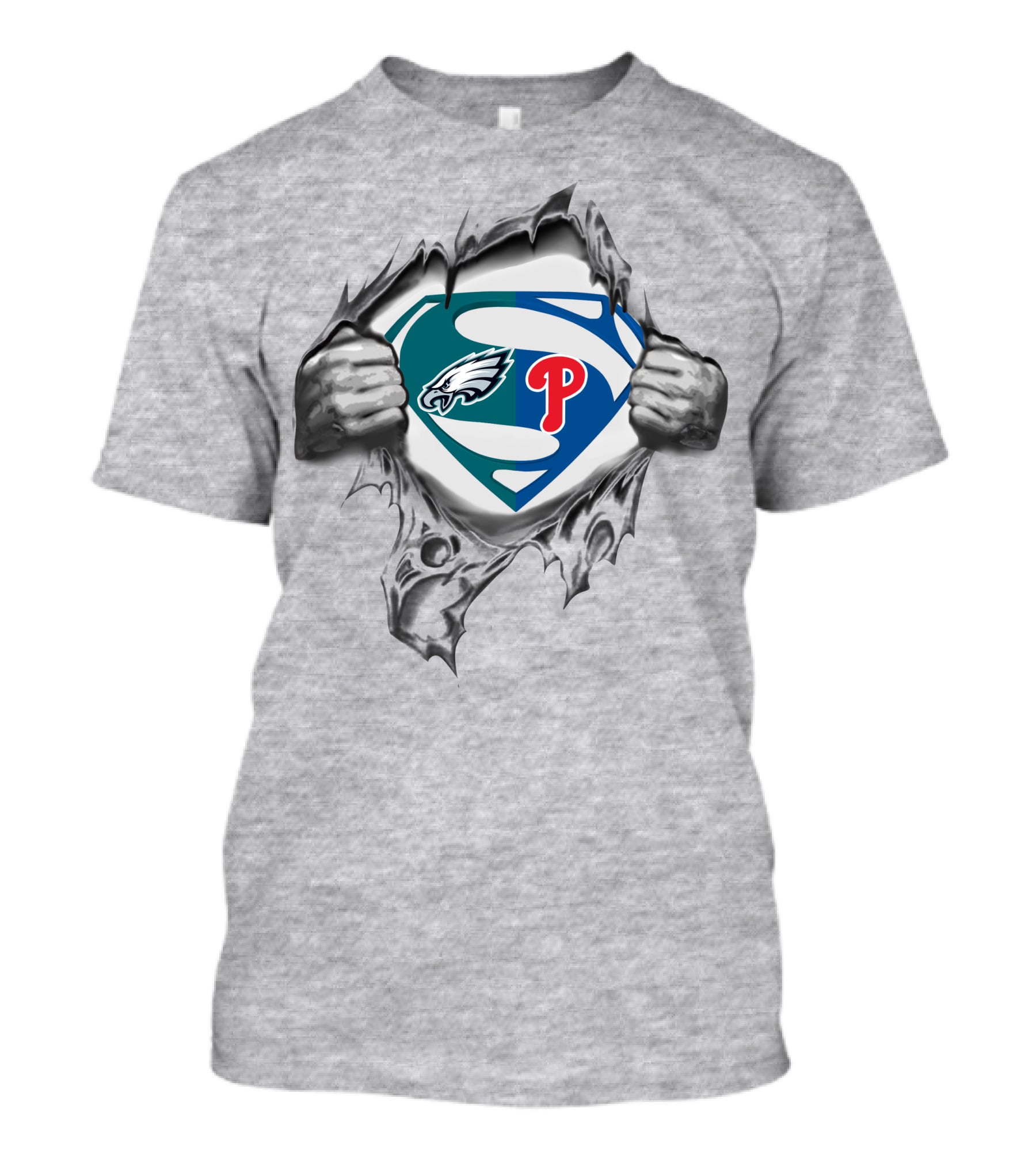 Eagles Philadelphia Phillies Superman Logo Crossover T-Shirt