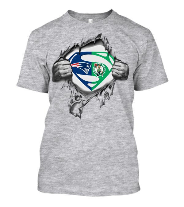 Patriots Boston Celtics Superman Logo Combo T-Shirt