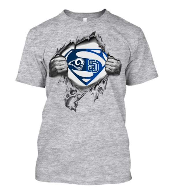 Rams San Diego Padres Superman Logo Mashup T-Shirt