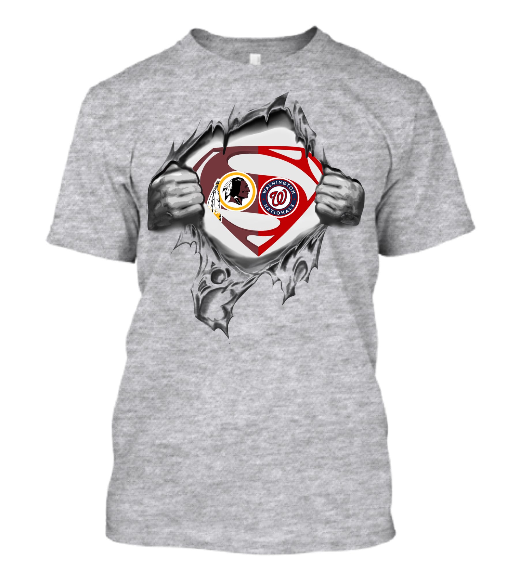 Washington Redskins Nationals Superman Logo Fusion T-Shirt