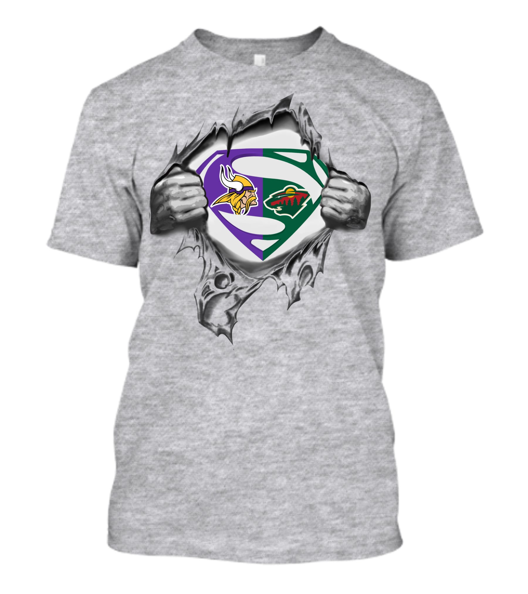Minnesota Vikings Wild Superman Logo Integration T-Shirt
