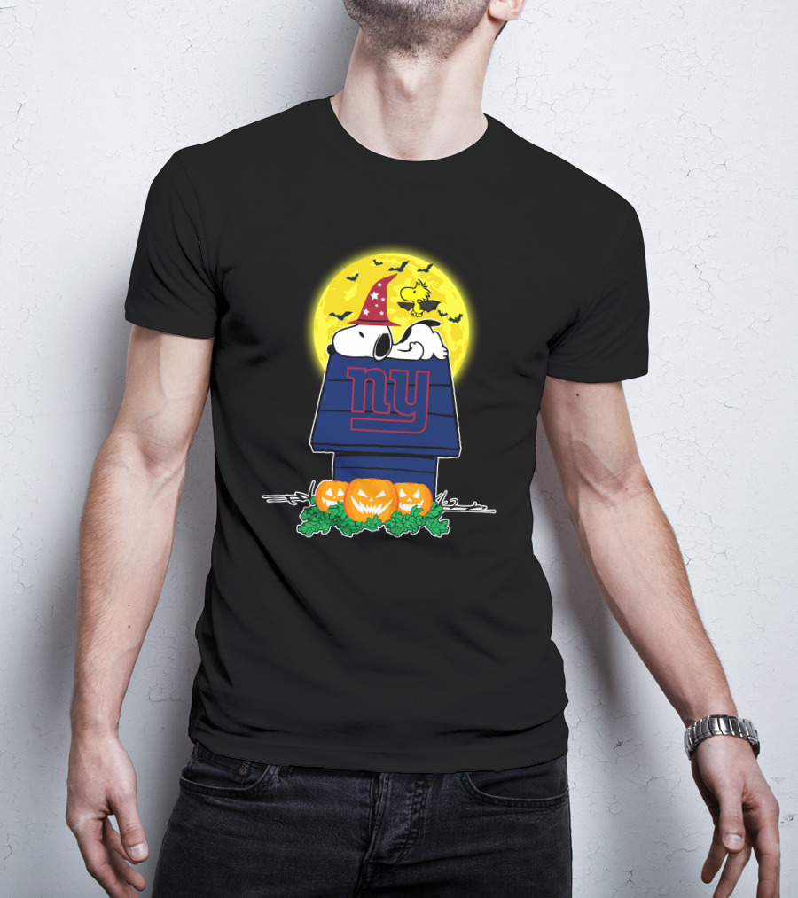 New York Giants Snoopy Halloween Pumpkin Moonbat T-Shirt