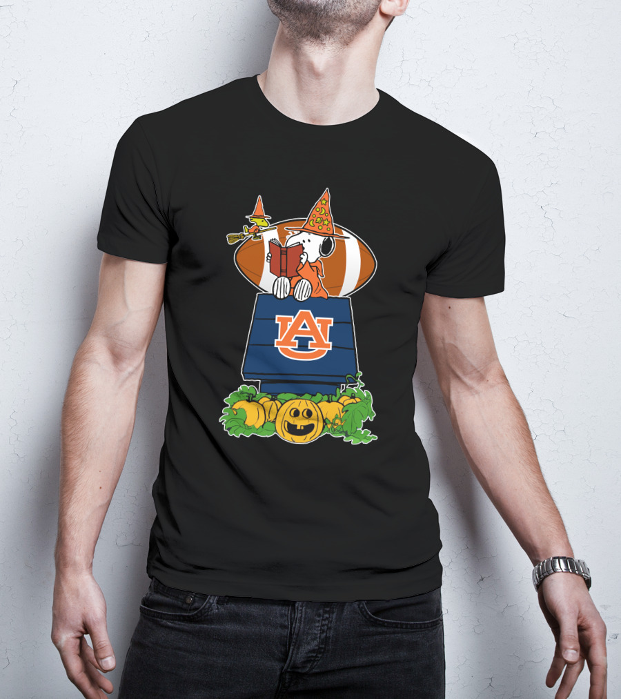 Auburn Tigers Snoopy Halloween Football Woodstock Pumpkin House T-Shirt