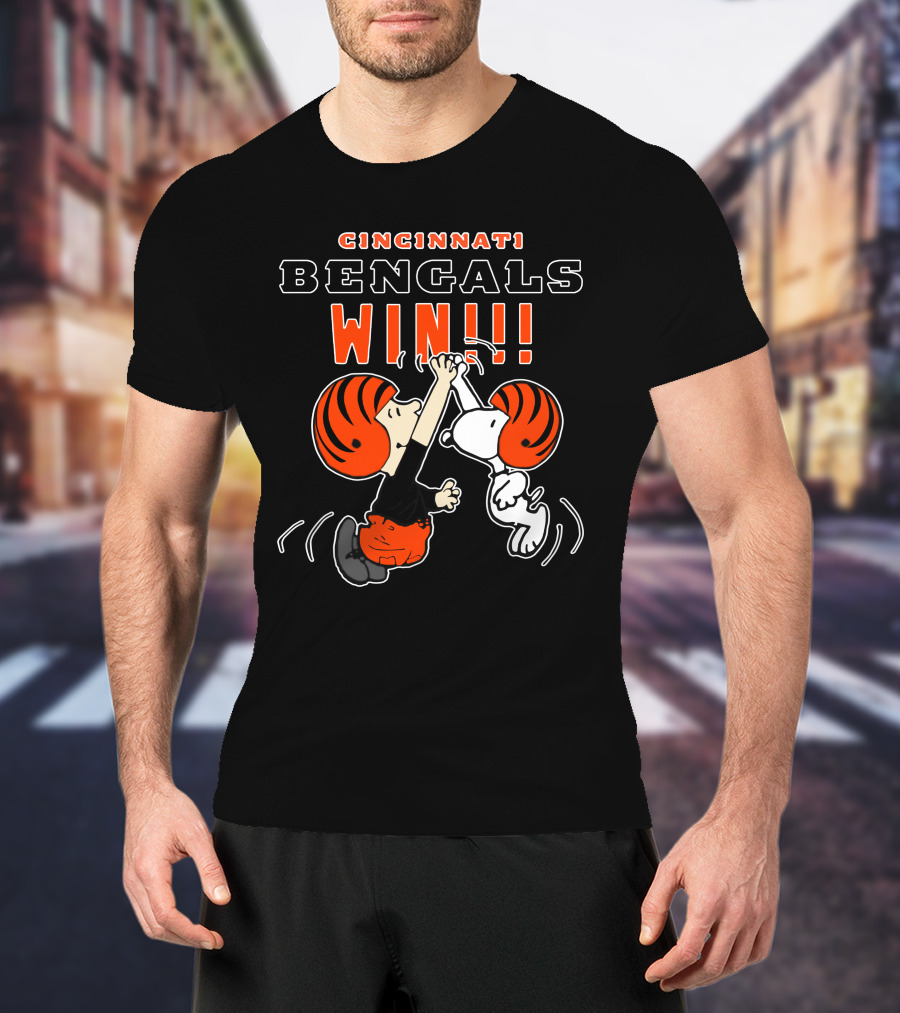 Cincinnati Bengals Win Football Celebration With Cartoon Characters T-Shirt