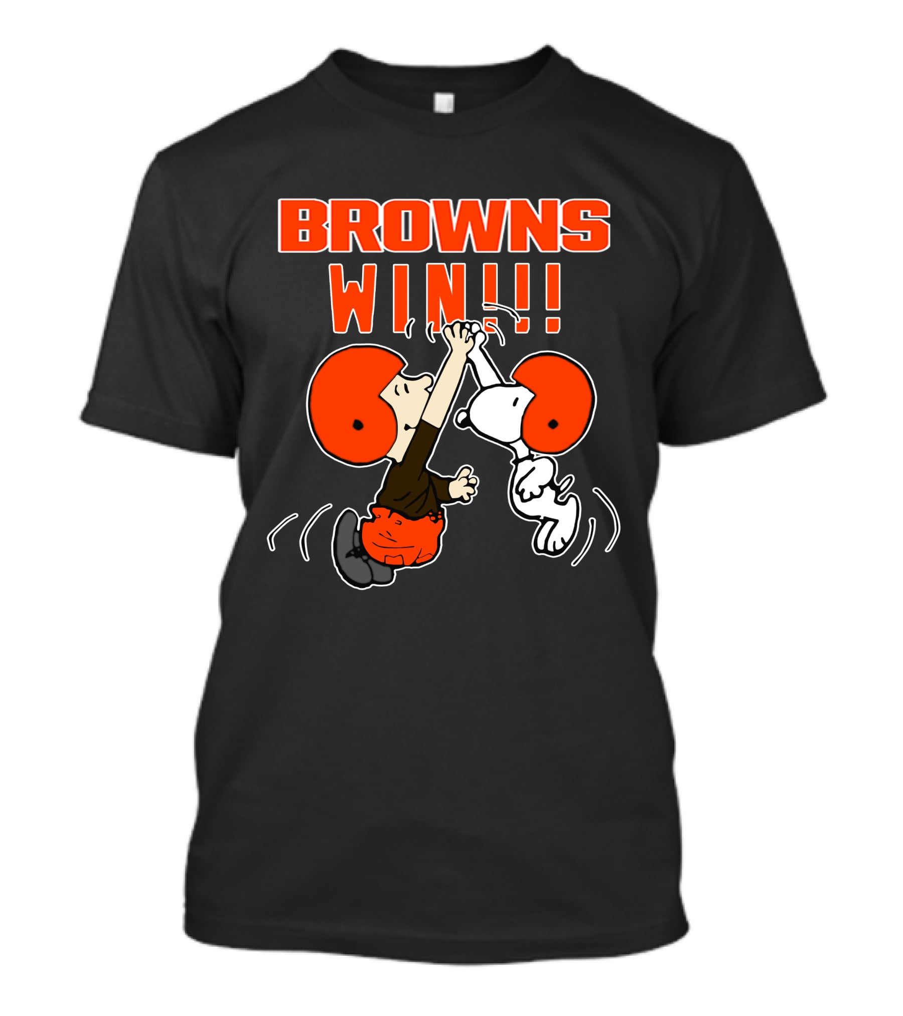 Browns Win!!! Peanuts Characters Celebrate Cleveland Victory T-Shirt