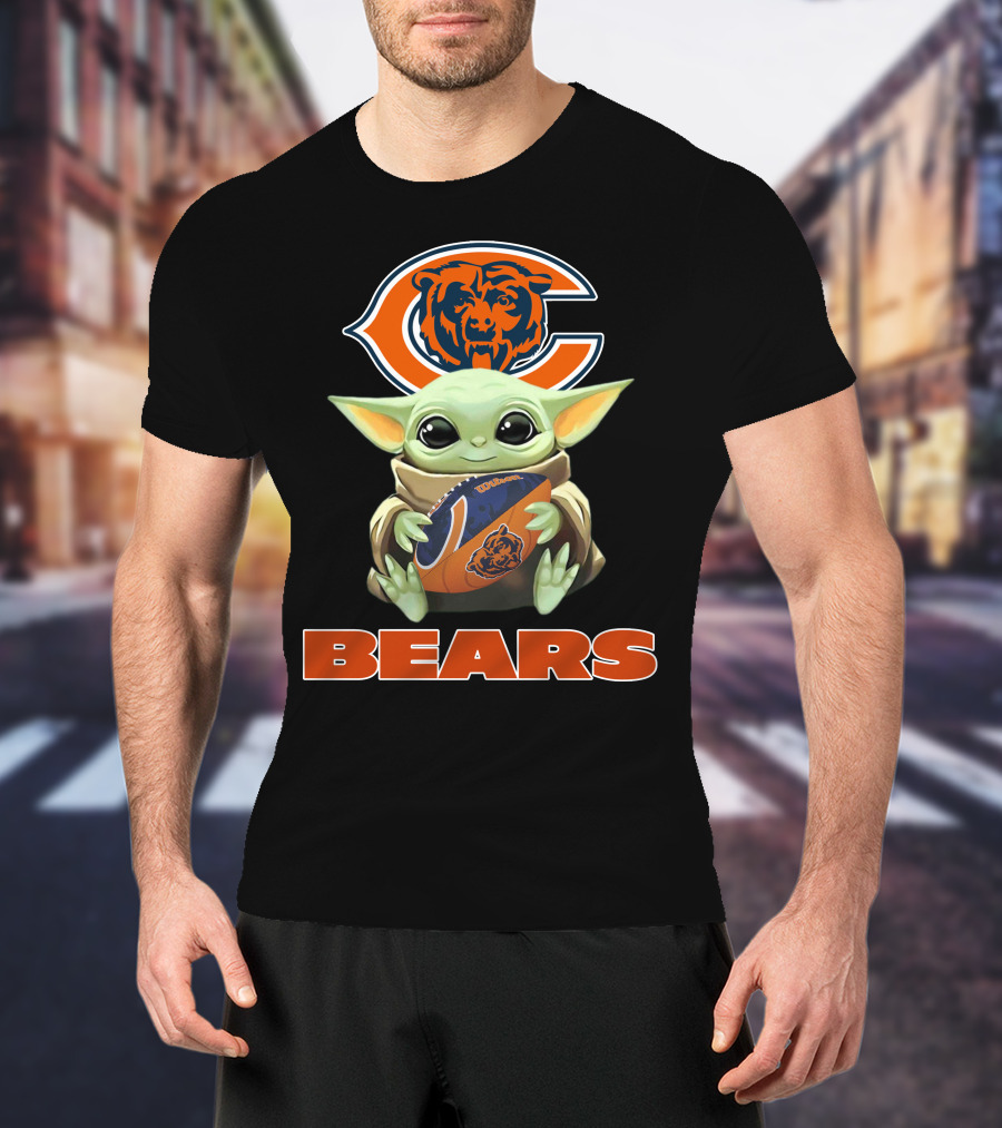Chicago Bears Baby Yoda Football Fan Gear T-Shirt
