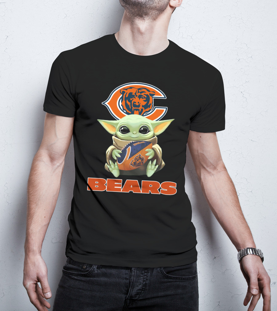 Chicago Bears Baby Yoda Football Fan Gear T-Shirt