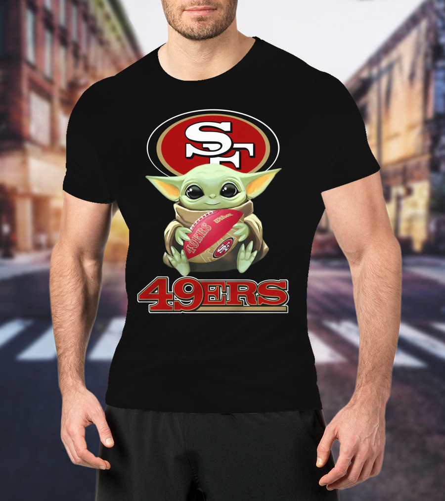 49ers Baby Yoda San Francisco Football Icon Slogan T-Shirt