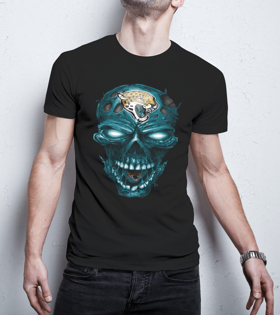 Jacksonville Jaguars Blue Skull With Team T-Shirt