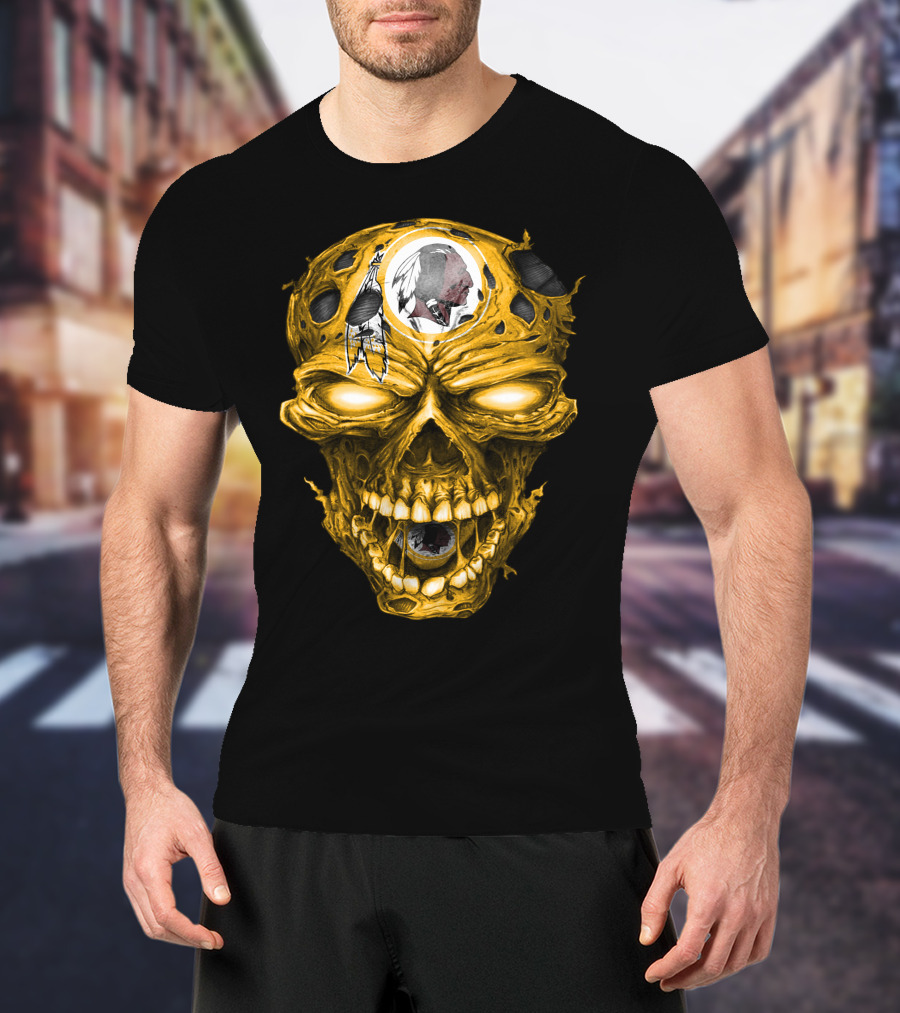 Washington Redskins Skull Emblem With Iconic Native American T-Shirt
