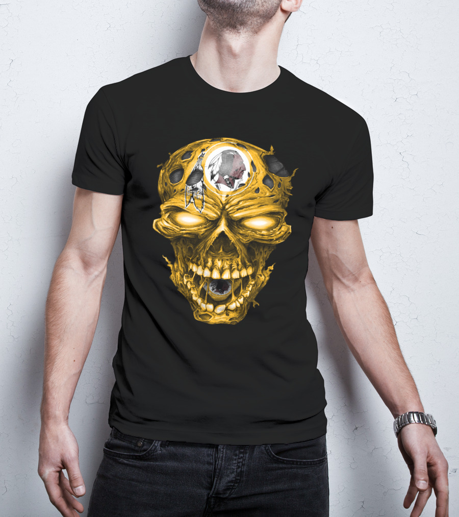 Washington Redskins Skull Emblem With Iconic Native American T-Shirt