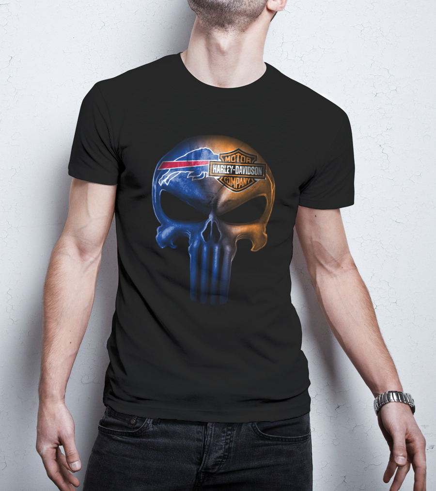 Buffalo Bills Skull Harley Davidson T-Shirt