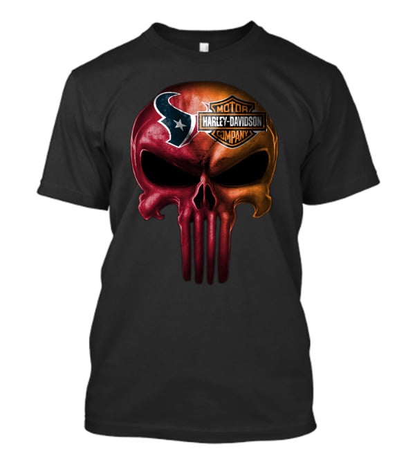 Houston Texans Skull Harley Davidson T-Shirt