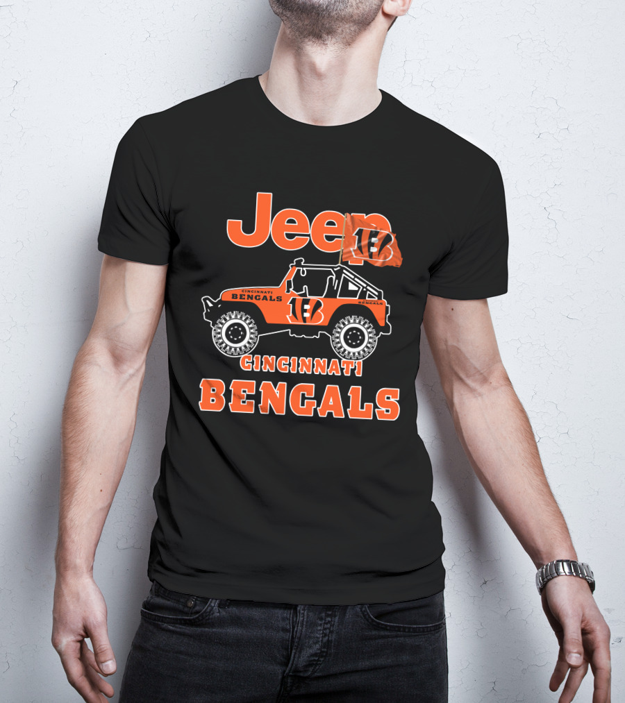 Jeep Cincinnati Bengals 18 Flag T-Shirt