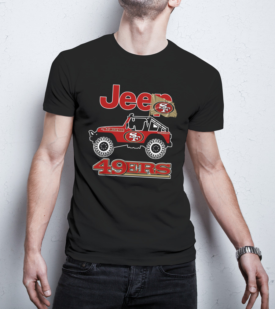 Jeep San Francisco 49ers Logo Flag 49ers T-Shirt