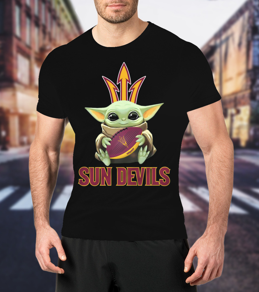 Arizona State Sun Devils Baby Yoda Football T-Shirt