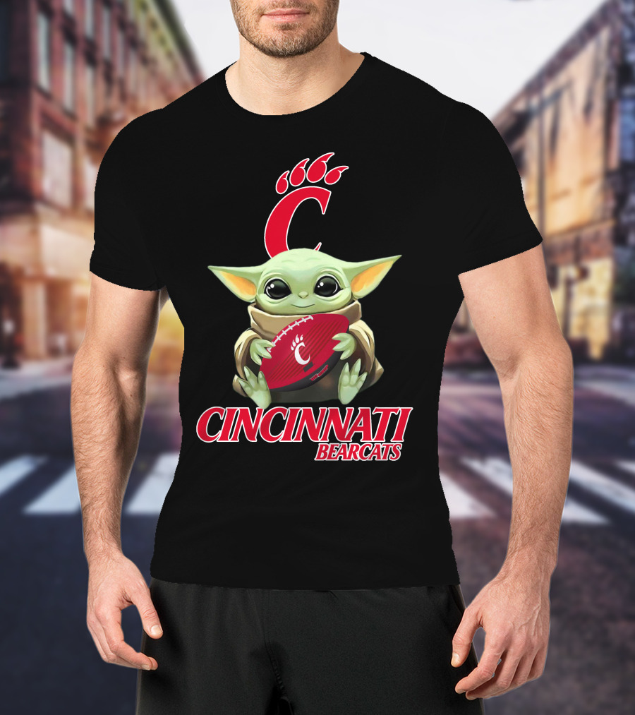 Cincinnati Bearcats Baby Yoda Football T-Shirt