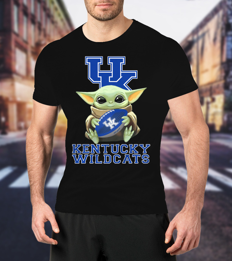 Kentucky Wildcats Baby Yoda Football Fan T-Shirt