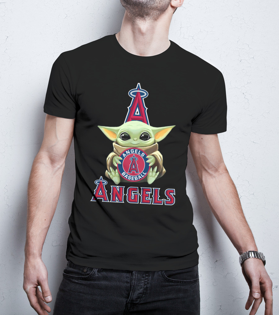 Los Angeles Angels Baseball Baby Yoda T-Shirt