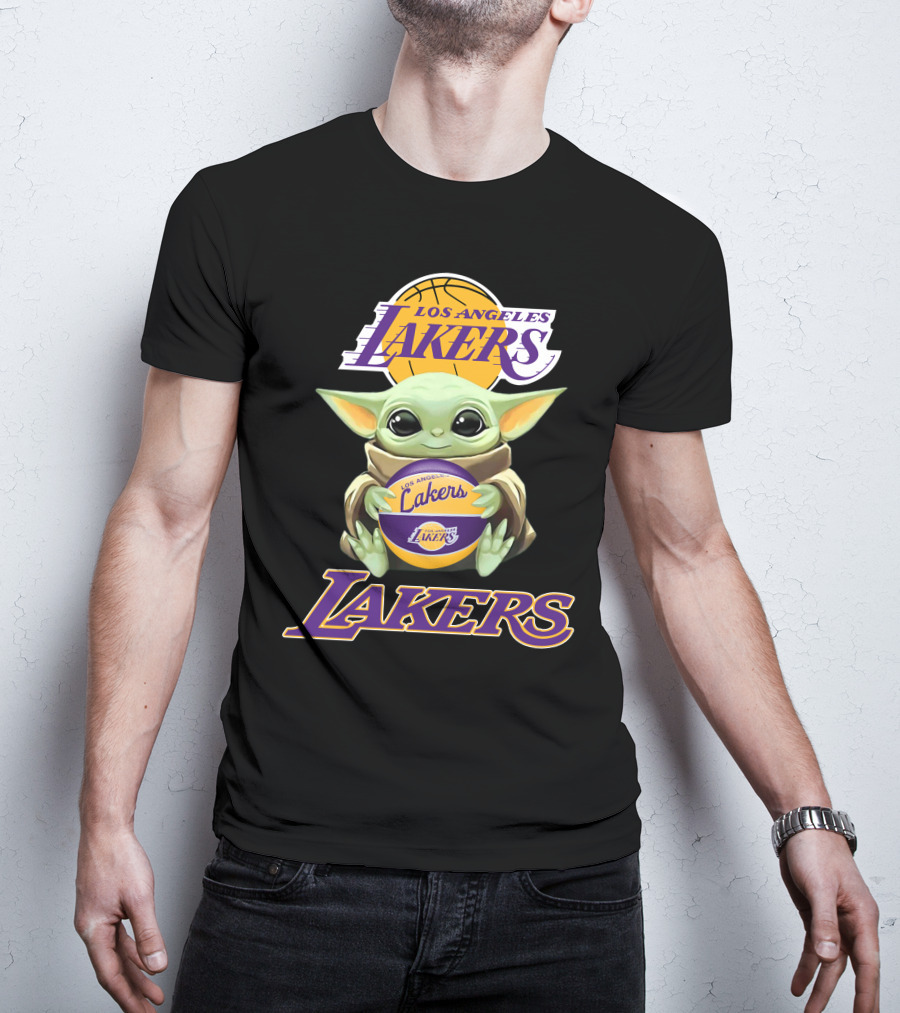 Los Angeles Lakers Baby Yoda Basketball Fan T-Shirt