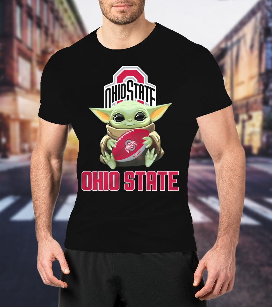 Ohio State Buckeyes Baby Yoda Football Fan T-Shirt