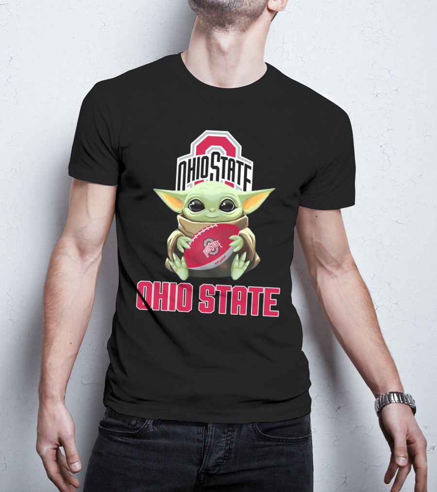 Ohio State Buckeyes Baby Yoda Football Fan T-Shirt