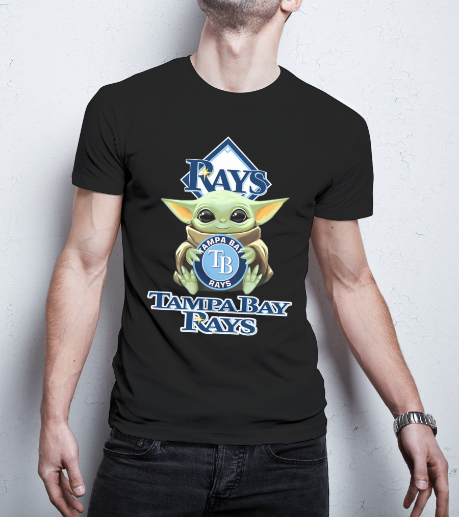 Tampa Bay Rays Baby Yoda Star Wars Mlb Collaboration T-Shirt
