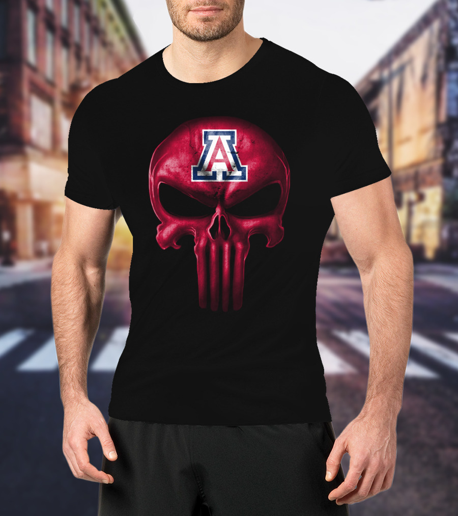 Arizona Wildcats Punisher Skull T-Shirt
