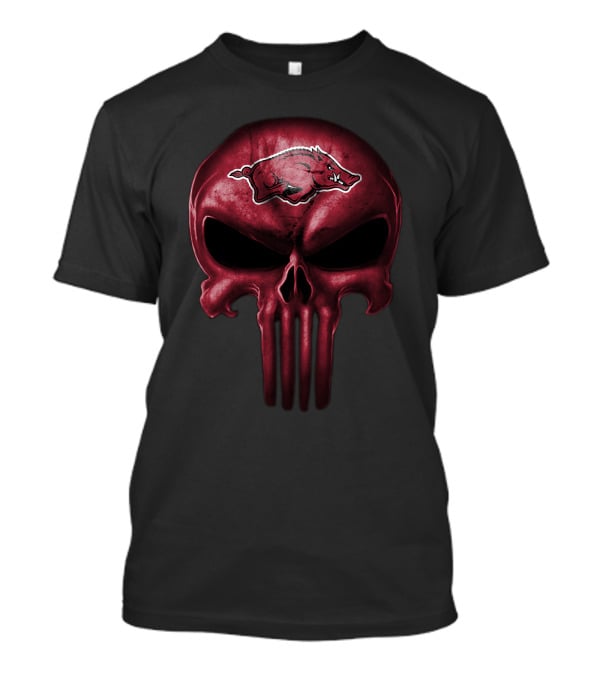 Arkansas Razorbacks Skull Punisher T-Shirt