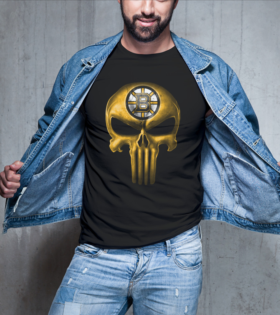 Boston Bruins Punisher Skull T-Shirt