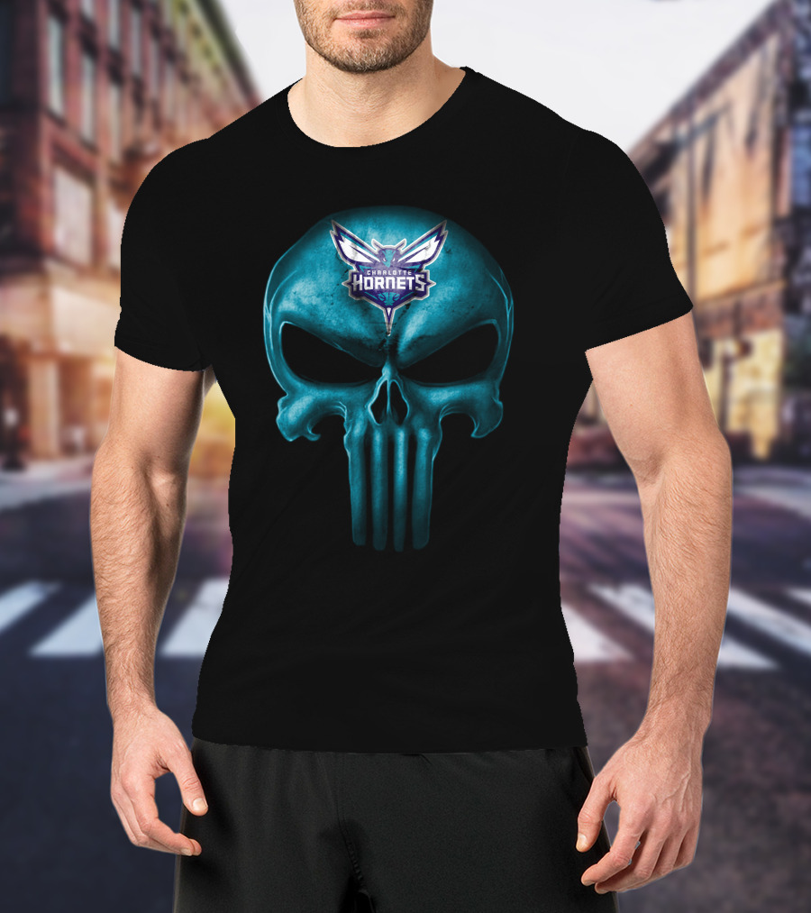 Charlotte Hornets Skull T-Shirt