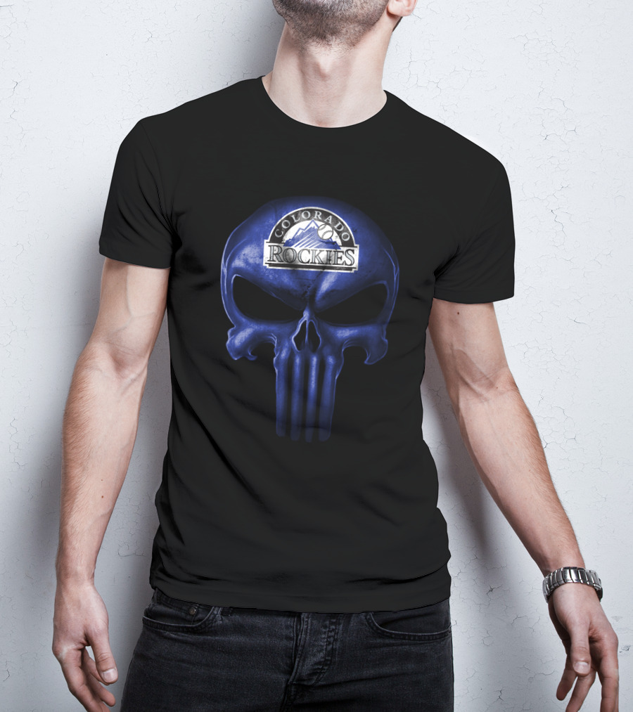 Colorado Rockies Skull Baseball T-Shirt