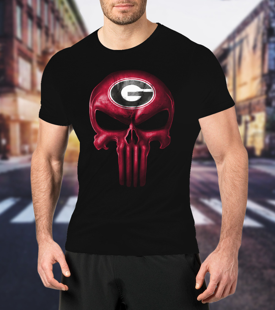 Georgia Bulldogs Skull T-Shirt