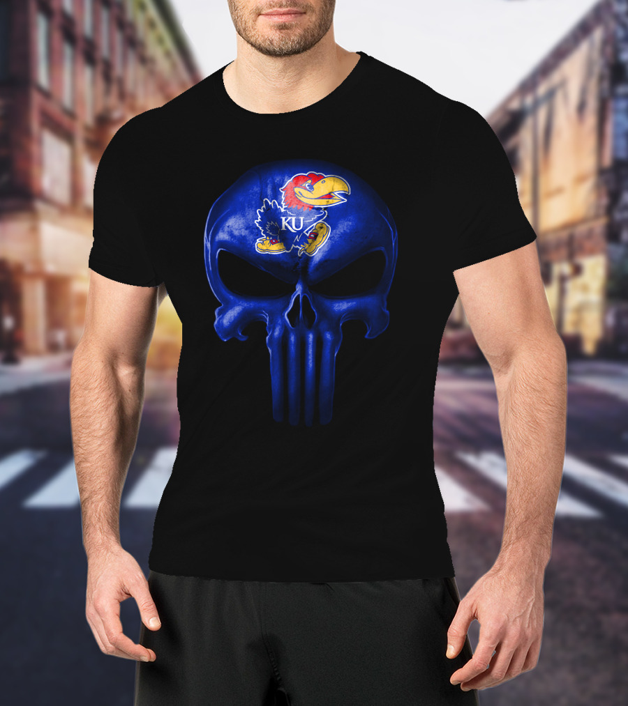 Kansas Jayhawks Skull Ku T-Shirt