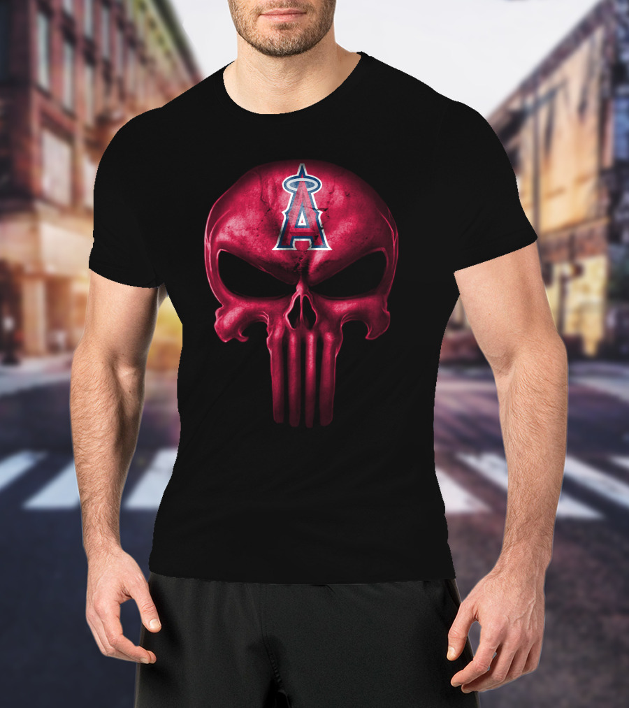 Los Angeles Angels Skull Emblem With Team T-Shirt