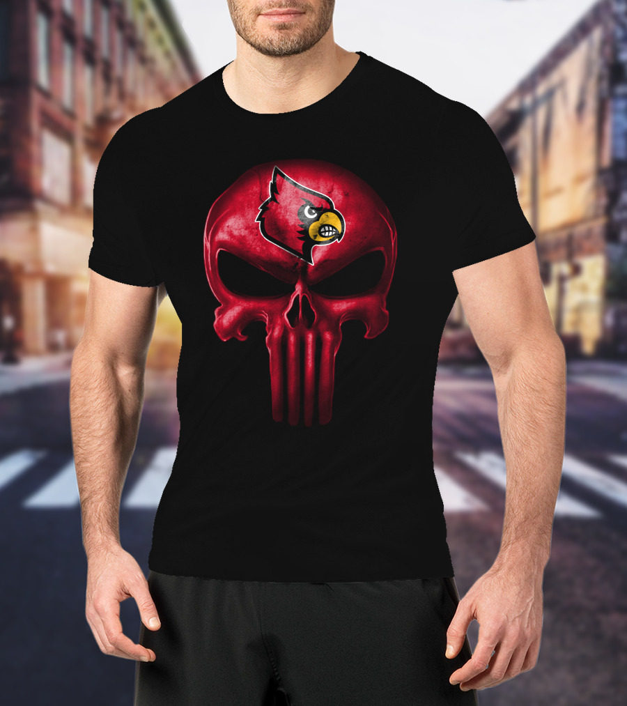 Louisville Cardinals Skull T-Shirt